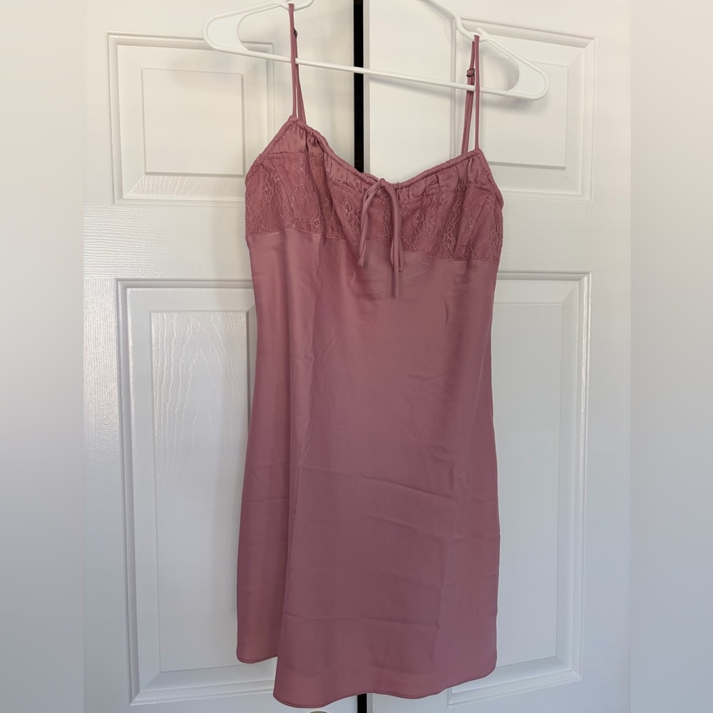 Urban Outfitters Mauve Lace Slip Dress